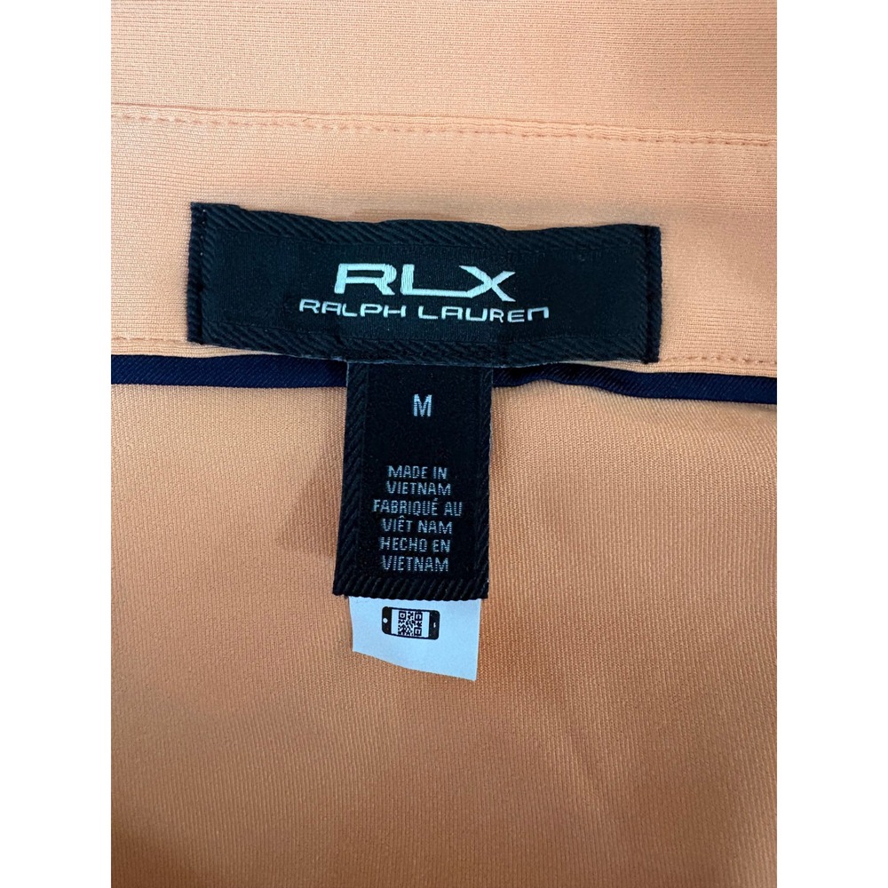 RLX Ralph Lauren Mens Medium Orange Performance Golf Polo Shirt Short Sleeve - Picture 4 of 9